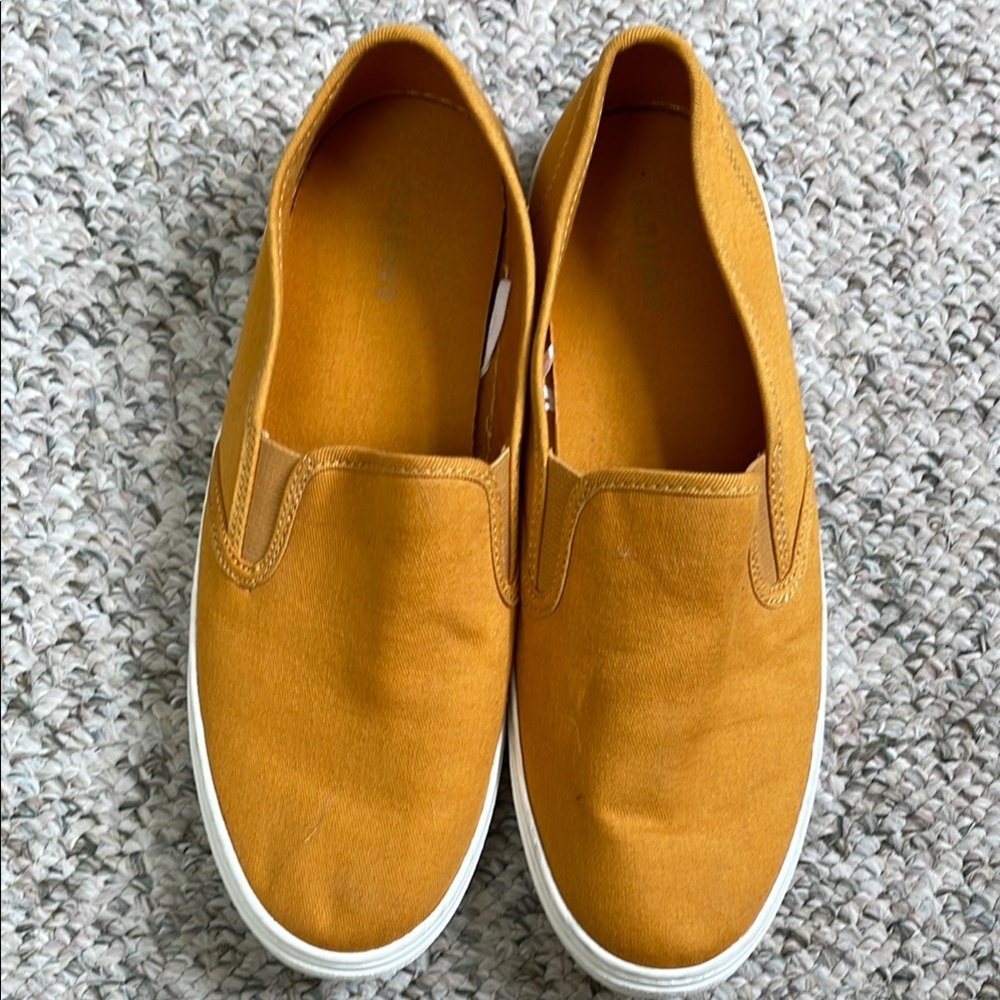 Mustard Yellow Slip-On Sneakers